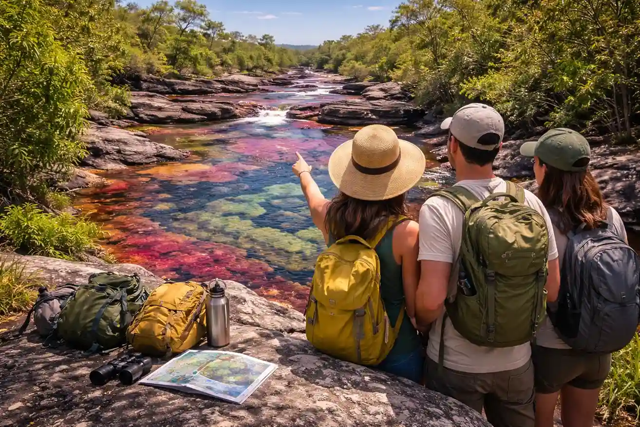 Comparativa de planes Caño Cristales 3 vs 4 vs 5 días: guía para elegir el tour ideal según presupuesto, nivel de caminata y tiempo en el río con la logística de Ecolombia Tours.