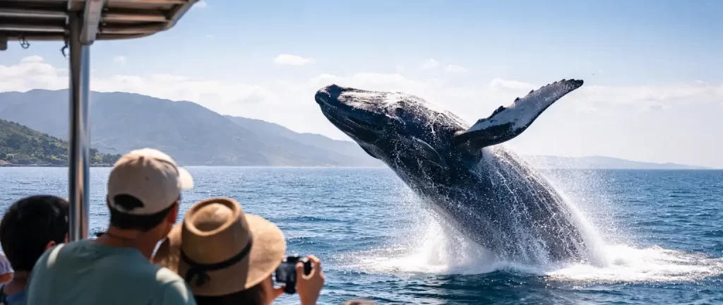 Guía de viaje para decidir ¿qué destinos son mejores en temporada de ballenas? comparando el oleaje y el tipo de embarcación en el Pacífico.