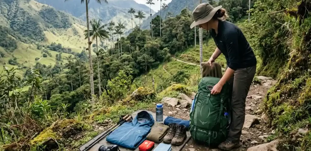 Guía técnica sobre qué empacar para un viaje de naturaleza en Colombia con checklist descargable para optimizar el peso y la seguridad en expediciones.