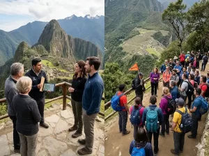 Comparativa de logística y precios de un tour privado vs tour grupal durante un viaje de aventura en Colombia.